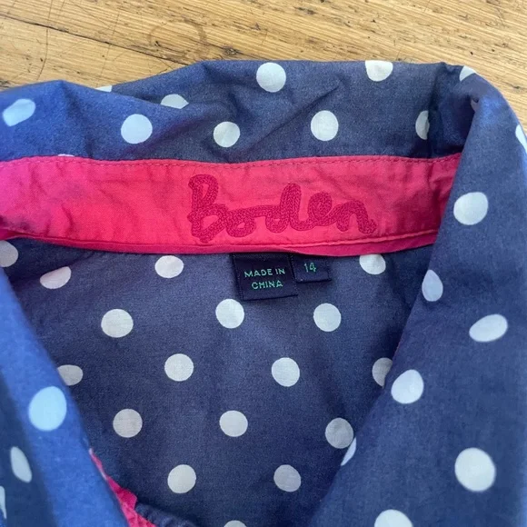 Boden Blue Polka Dot Button Down Shirt - Picture 3 of 5